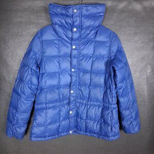 Ralph Lauren Jacket Womens Small Down Puffer Funnel Neck Blue Winter Packable